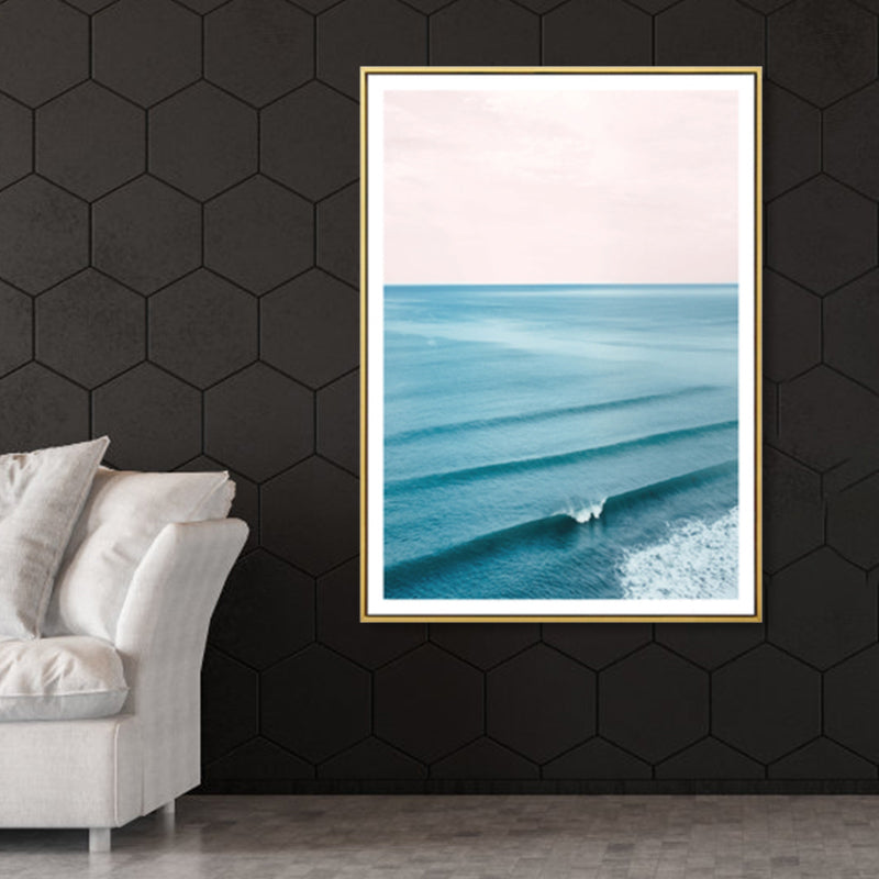Tropical Canvas Print Blue Photographic Sea Surface with Waves Wall Art for Living Room Clearhalo 'Art Gallery' 'Canvas Art' 'Coastal Art Gallery' 'Tropical' Arts' 1862694
