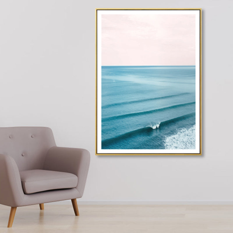 Tropical Canvas Print Blue Photographic Sea Surface with Waves Wall Art for Living Room Clearhalo 'Art Gallery' 'Canvas Art' 'Coastal Art Gallery' 'Tropical' Arts' 1862695