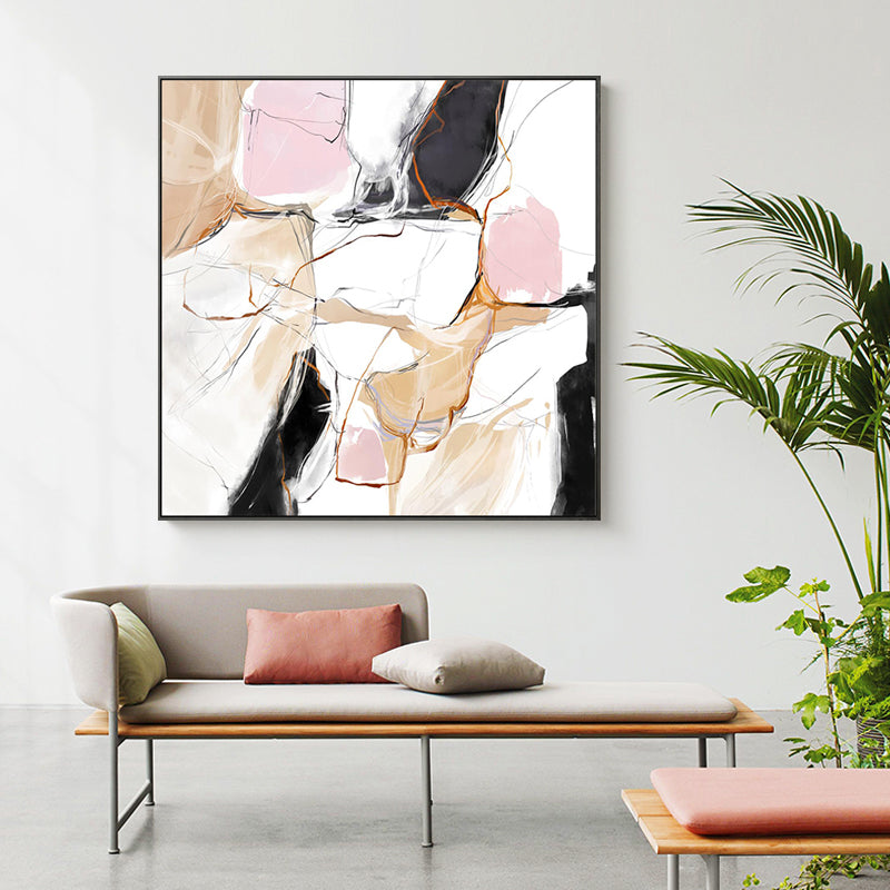 Abstract Expressionism Style Watercolor Canvas Pastel Color Boys Bedroom Wall Art Decor Clearhalo 'Arts' 'Canvas Art' 1862730