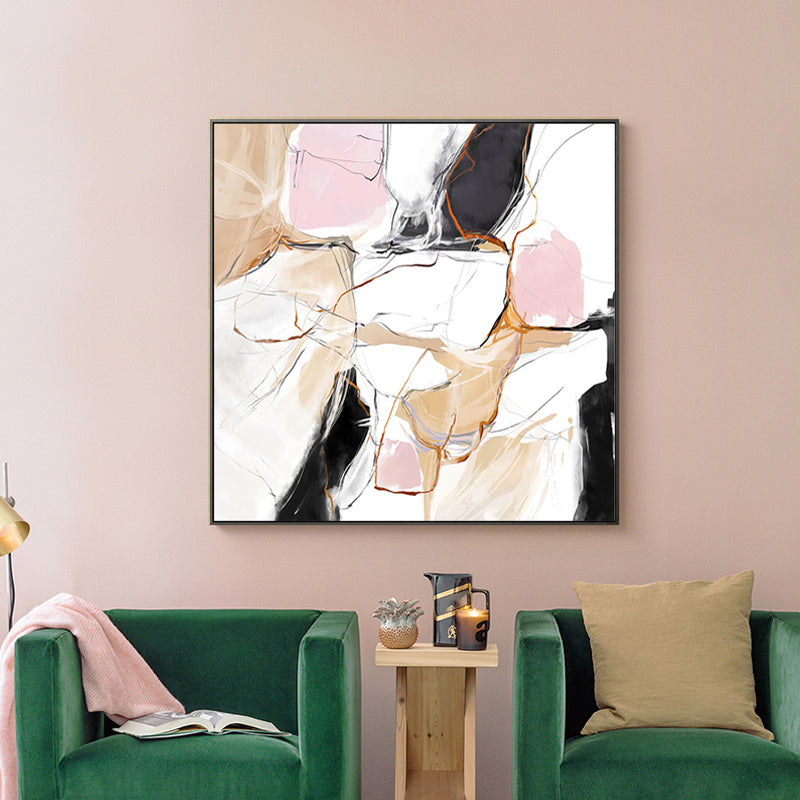 Abstract Expressionism Style Watercolor Canvas Pastel Color Boys Bedroom Wall Art Decor Clearhalo 'Arts' 'Canvas Art' 1862731