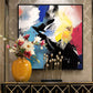 Pop Art Oil Painting Canvas Print Abstract Pattern Light Color Boys Bedroom Wall Decor Black Clearhalo 'Arts' 'Canvas Art' 1862739