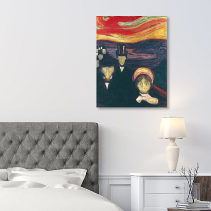 Figure on Wooden Bridge Art Print Abstract Expressionism Canvas Wall Decor in Soft Color for Room Black Clearhalo 'Arts' 'Canvas Art' 1862761