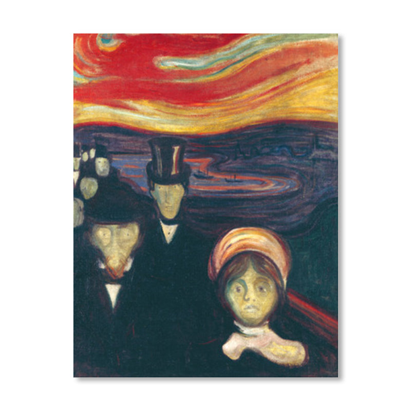 Figure on Wooden Bridge Art Print Abstract Expressionism Canvas Wall Decor in Soft Color for Room Clearhalo 'Arts' 'Canvas Art' 1862764
