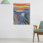 Figure on Wooden Bridge Art Print Abstract Expressionism Canvas Wall Decor in Soft Color for Room Blue Clearhalo 'Arts' 'Canvas Art' 1862765