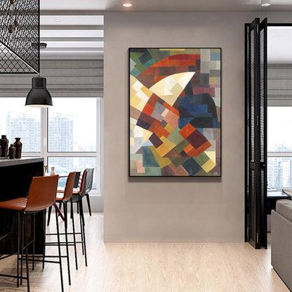 Cubism Style Color Block Wall Art Decor Brown Dining Room Canvas Print, Multiple Sizes Brown Clearhalo 'Arts' 'Canvas Art' 1862793