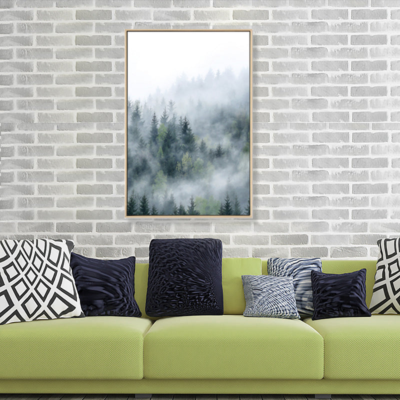 Mysterious Forest Canvas Wall Art for Sitting Room Photograph Scenery Wall Decor Green Clearhalo 'Art Gallery' 'Canvas Art' 'Coastal Art Gallery' 'Tropical' Arts' 1862826