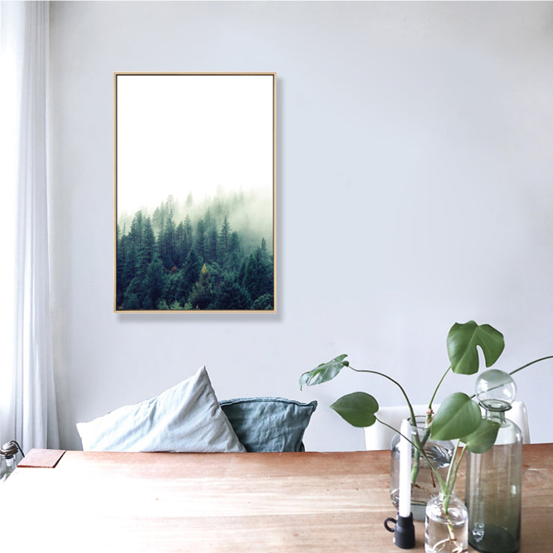 Mysterious Forest Canvas Wall Art for Sitting Room Photograph Scenery Wall Decor Light Green Clearhalo 'Art Gallery' 'Canvas Art' 'Coastal Art Gallery' 'Tropical' Arts' 1862834
