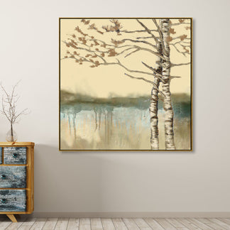 Soft Color Riverside Tree Canvas Art Landscape Country Textured ...