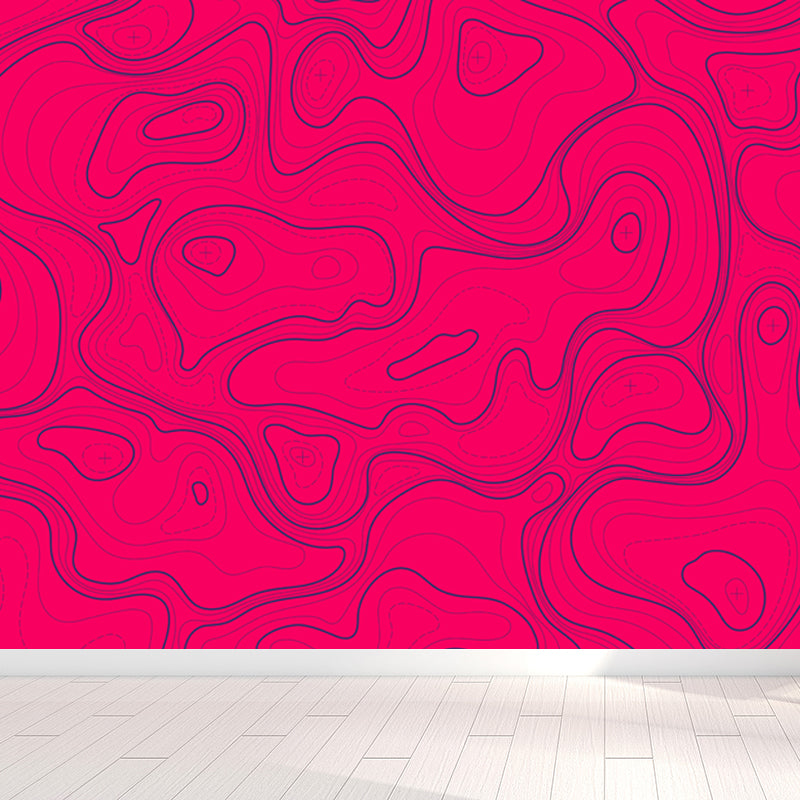 Giant Contemporary Mural Decal in Pastel Color Abstract Wall Art, Custom Printed Clearhalo 'Wall Decor' 'Wall Mural' 1862888