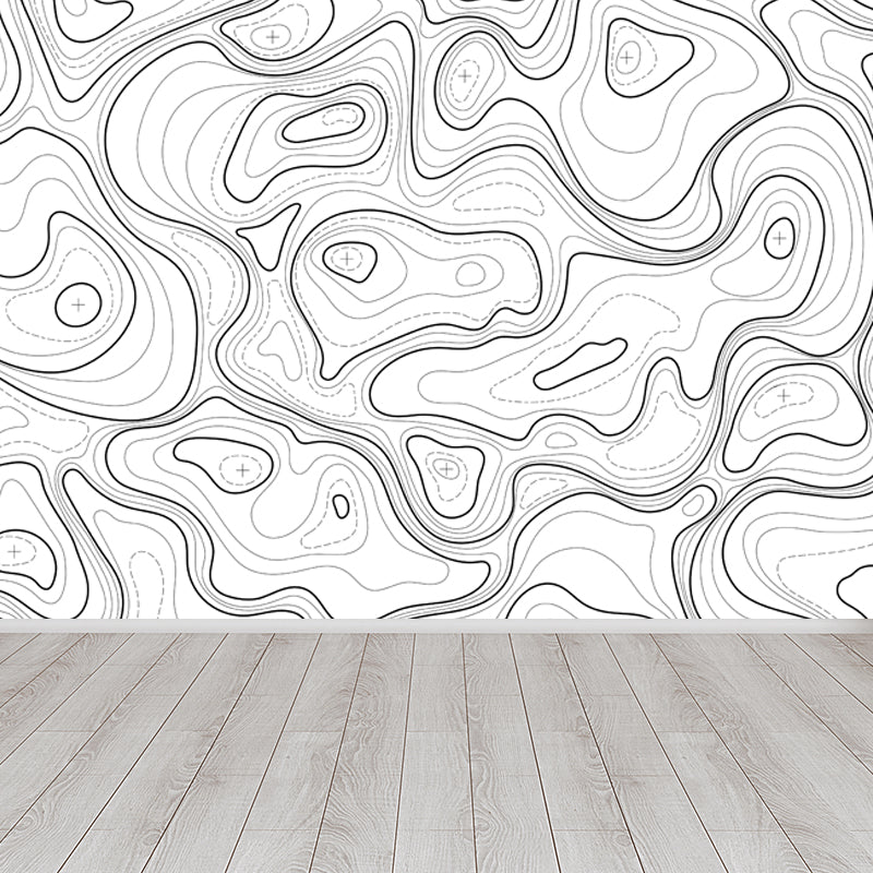 Giant Contemporary Mural Decal in Pastel Color Abstract Wall Art, Custom Printed White Clearhalo 'Wall Decor' 'Wall Mural' 1862891