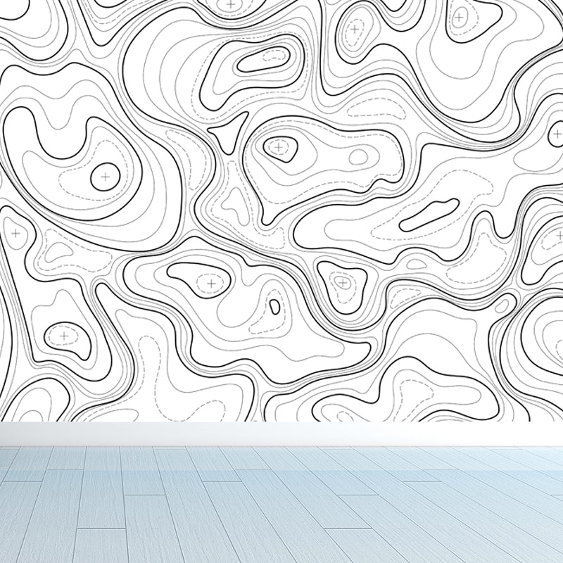 Giant Contemporary Mural Decal in Pastel Color Abstract Wall Art, Custom Printed Clearhalo 'Wall Decor' 'Wall Mural' 1862892