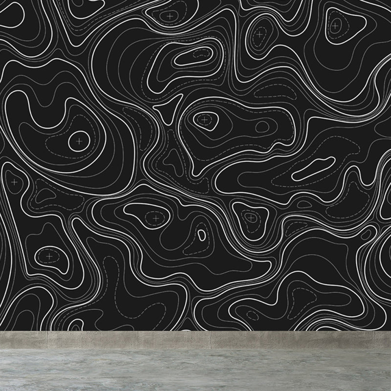 Giant Contemporary Mural Decal in Pastel Color Abstract Wall Art, Custom Printed Clearhalo 'Wall Decor' 'Wall Mural' 1862897