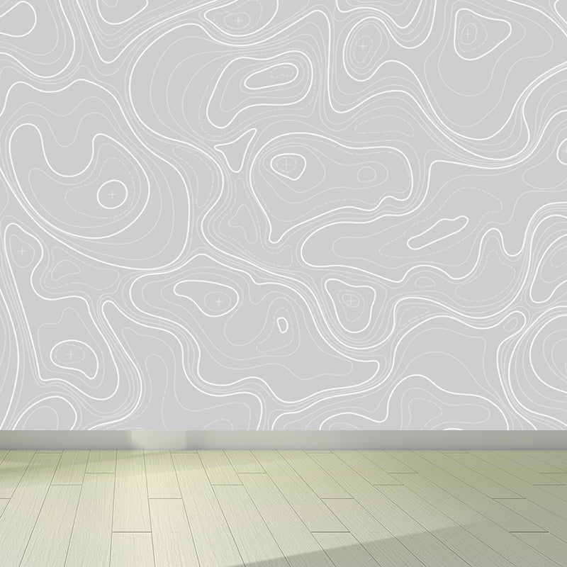 Giant Contemporary Mural Decal in Pastel Color Abstract Wall Art, Custom Printed Clearhalo 'Wall Decor' 'Wall Mural' 1862902