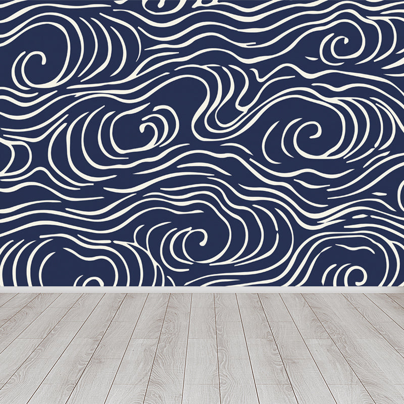 Flying Moire Print Mural Decal Guest Room Sky Scenery Wall Covering, Personalized Clearhalo 'Wall Decor' 'Wall Mural' 1862937