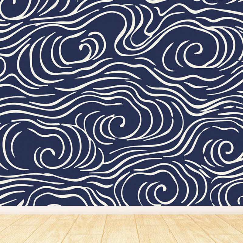 Flying Moire Print Mural Decal Guest Room Sky Scenery Wall Covering, Personalized Clearhalo 'Wall Decor' 'Wall Mural' 1862938