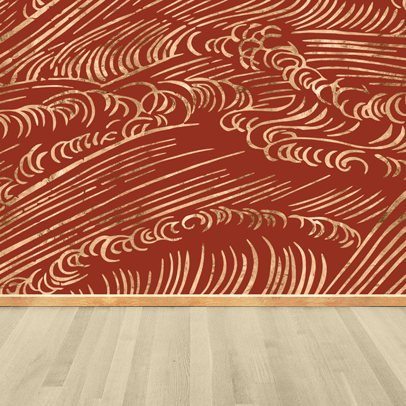 Flying Moire Print Mural Decal Guest Room Sky Scenery Wall Covering, Personalized Clearhalo 'Wall Decor' 'Wall Mural' 1862948