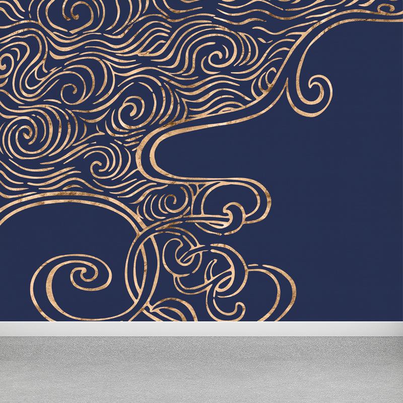 Flying Moire Print Mural Decal Guest Room Sky Scenery Wall Covering, Personalized Clearhalo 'Wall Decor' 'Wall Mural' 1862952