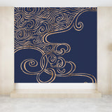Flying Moire Print Mural Decal Guest Room Sky Scenery Wall Covering, Personalized