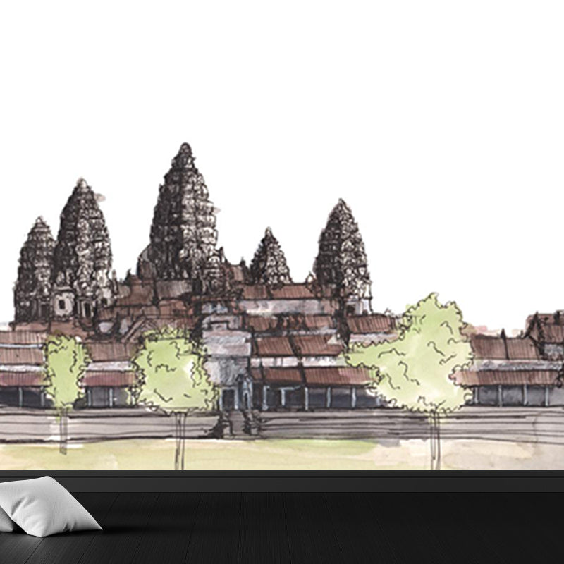 Stain Resistant Architecture Mural Decal Non-Woven Modern Wall Decor for Study Room Clearhalo 'Wall Decor' 'Wall Mural' 1862967