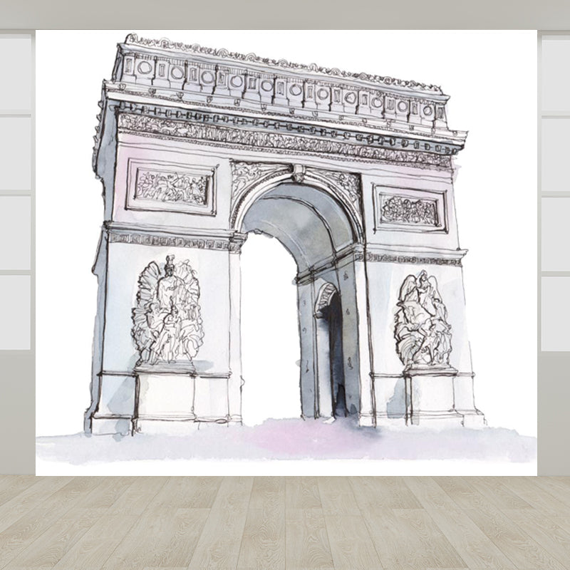 Stain Resistant Architecture Mural Decal Non-Woven Modern Wall Decor for Study Room Clearhalo 'Wall Decor' 'Wall Mural' 1862972