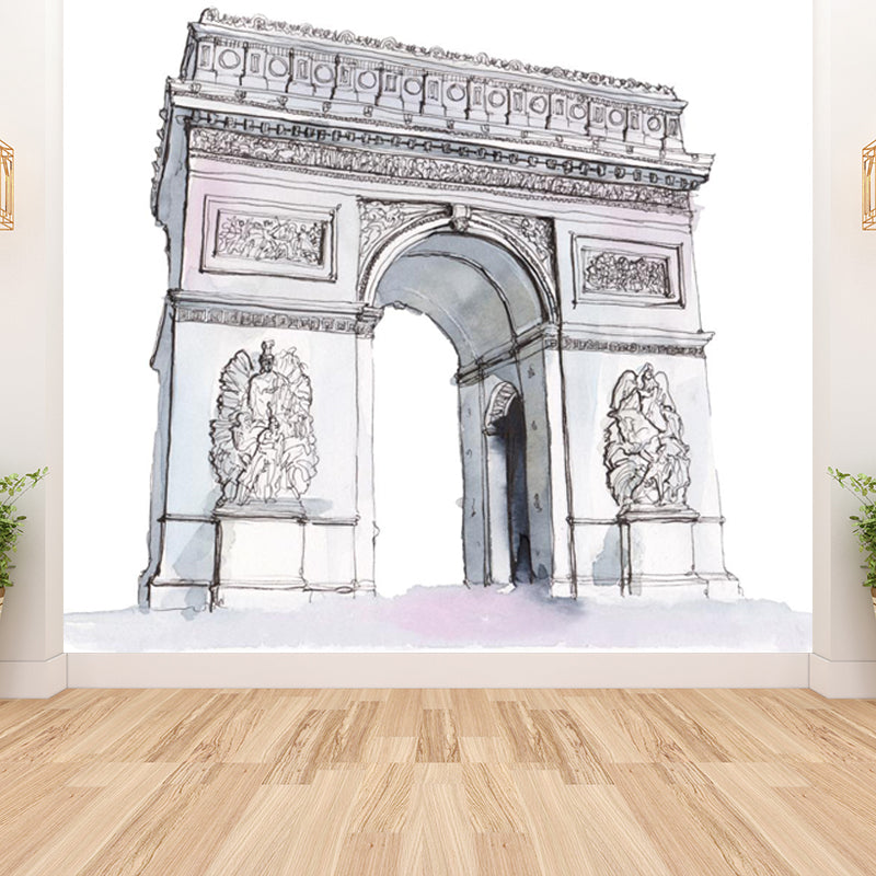 Stain Resistant Architecture Mural Decal Non-Woven Modern Wall Decor for Study Room Clearhalo 'Wall Decor' 'Wall Mural' 1862973