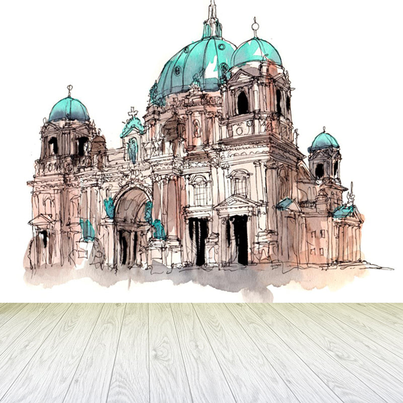 Stain Resistant Architecture Mural Decal Non-Woven Modern Wall Decor for Study Room Clearhalo 'Wall Decor' 'Wall Mural' 1862977