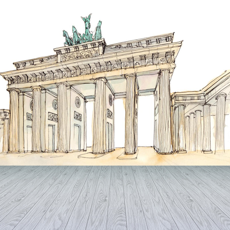 Stain Resistant Architecture Mural Decal Non-Woven Modern Wall Decor for Study Room Clearhalo 'Wall Decor' 'Wall Mural' 1862982