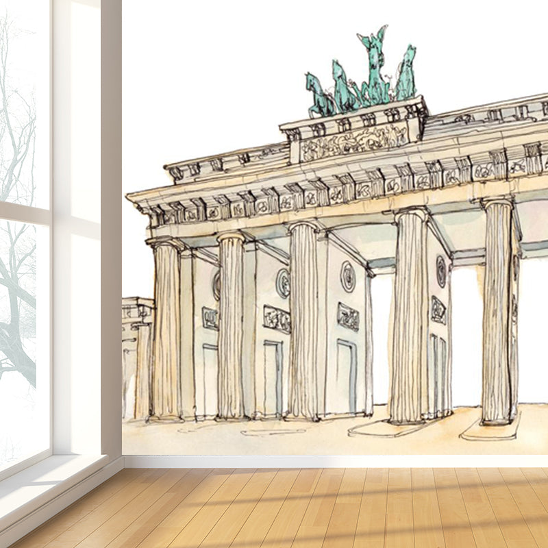 Stain Resistant Architecture Mural Decal Non-Woven Modern Wall Decor for Study Room Clearhalo 'Wall Decor' 'Wall Mural' 1862983