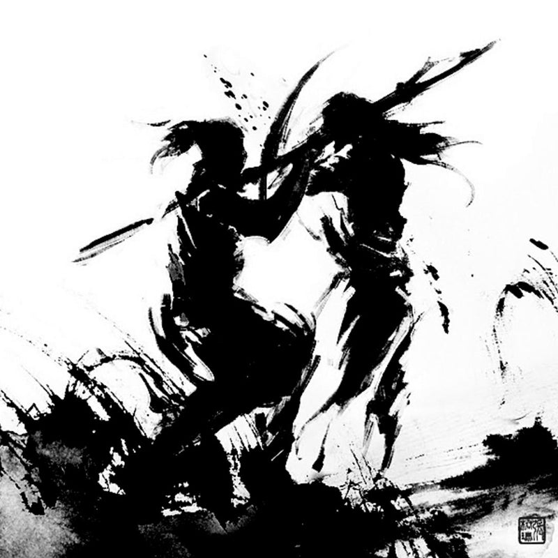 Contemporary Boys Mural Wallpaper Giant Fighting Warrior Pattern Black Wall Covering Clearhalo 'Wall Decor' 'Wall Mural' 1862999