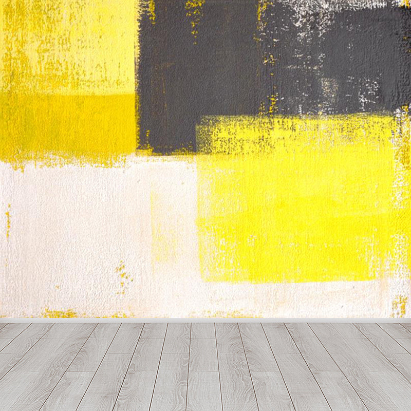 Light Color Art Graphic Mural Stain Resistant Classic Drawing Room Wall Covering Yellow Clearhalo 'Wall Decor' 'Wall Mural' 1863036