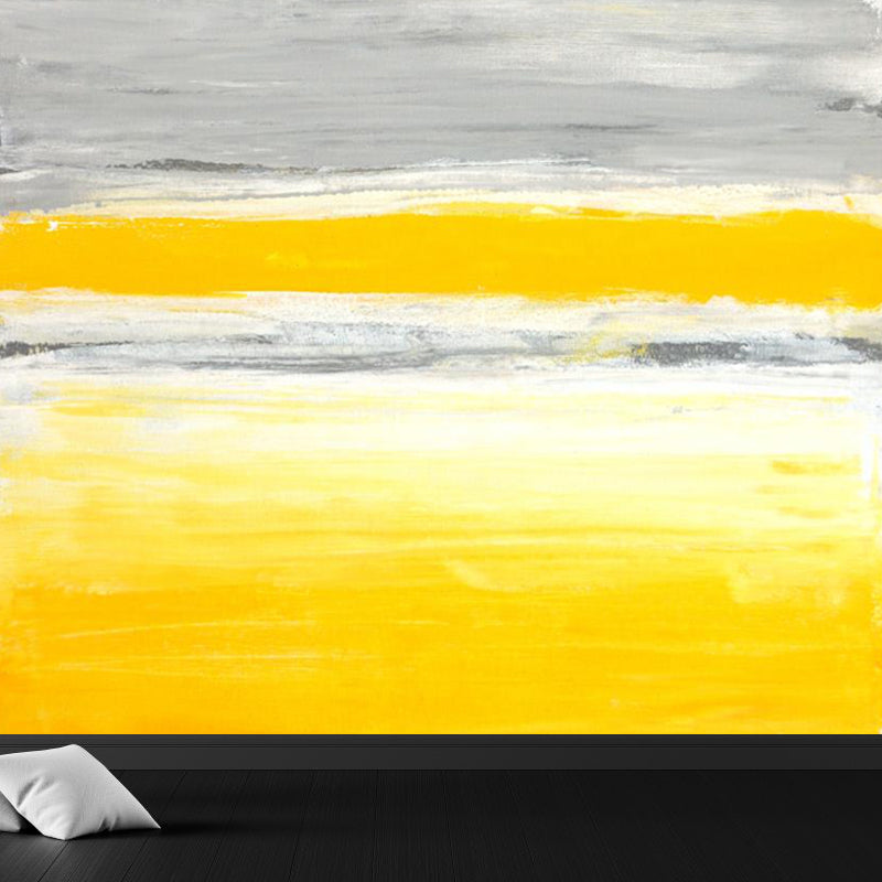 Light Color Art Graphic Mural Stain Resistant Classic Drawing Room Wall Covering Dark Yellow Clearhalo 'Wall Decor' 'Wall Mural' 1863041