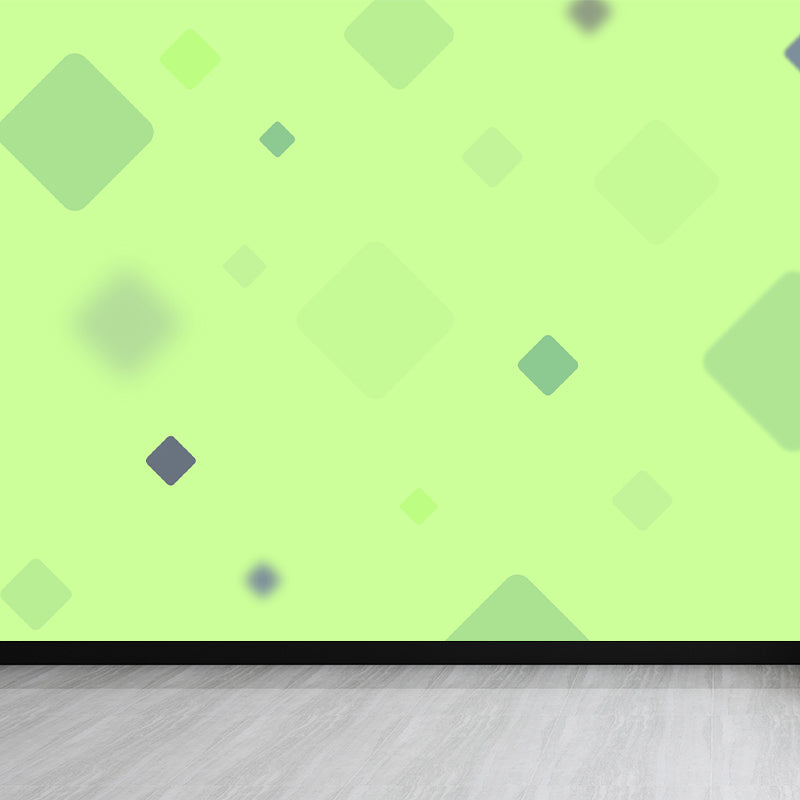 Bright Geometric Shapes Wallpaper Mural Moisture Resistant Modern Bedroom Wall Covering Green Clearhalo 'Wall Decor' 'Wall Mural' 1863071