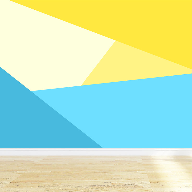 Bright Geometric Shapes Wallpaper Mural Moisture Resistant Modern Bedroom Wall Covering Blue Clearhalo 'Wall Decor' 'Wall Mural' 1863081