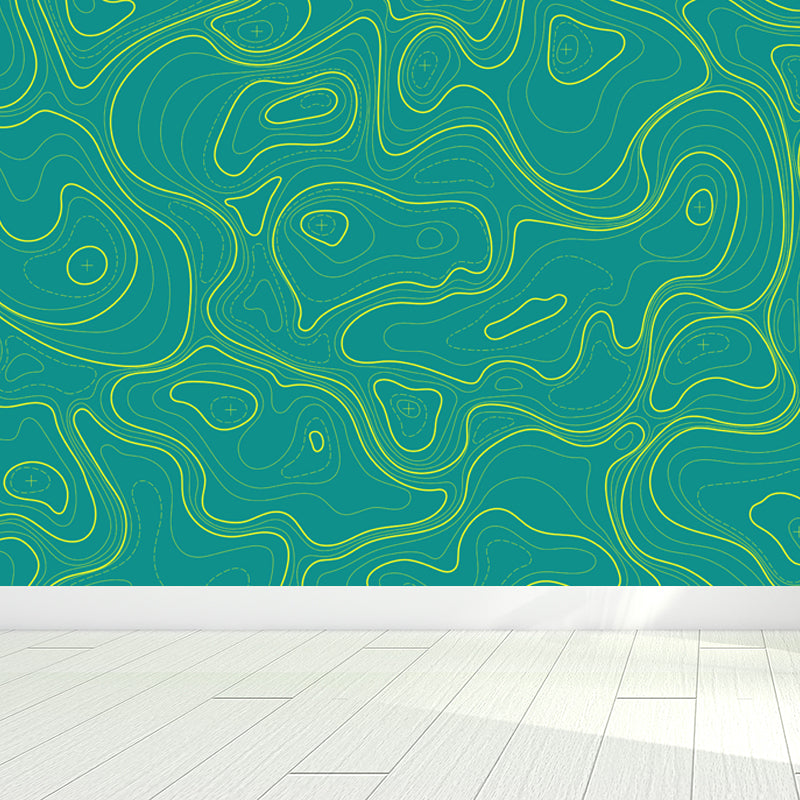 Modern Abstract Mural Non-Woven Cloth Stain-Proof Light Color Wall Art for Bathroom Green Clearhalo 'Wall Decor' 'Wall Mural' 1863086