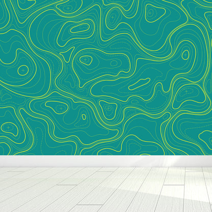 Modern Abstract Mural Non-Woven Cloth Stain-Proof Light Color Wall Art for Bathroom Green Clearhalo 'Wall Decor' 'Wall Mural' 1863086