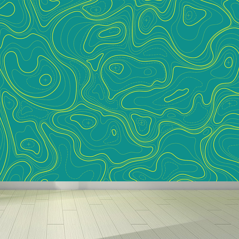 Modern Abstract Mural Non-Woven Cloth Stain-Proof Light Color Wall Art for Bathroom Clearhalo 'Wall Decor' 'Wall Mural' 1863087