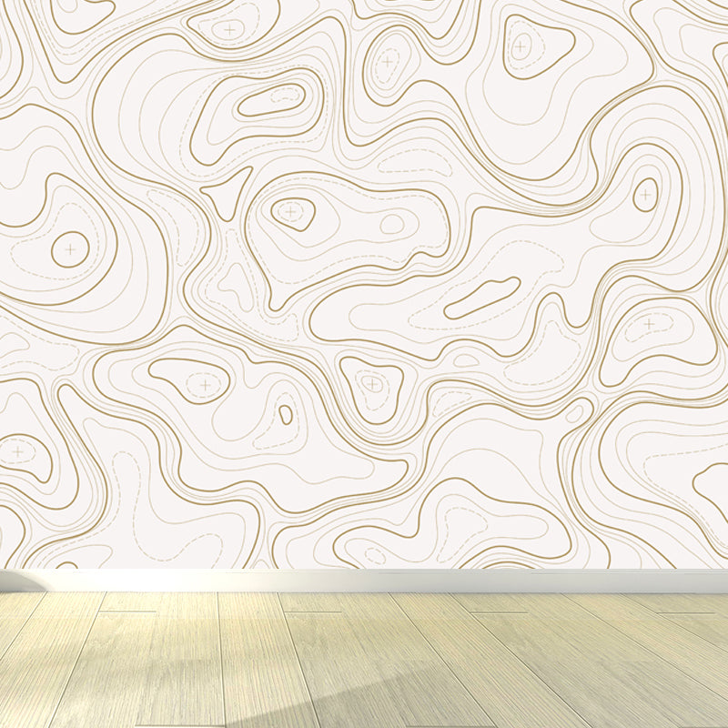 Modern Abstract Mural Non-Woven Cloth Stain-Proof Light Color Wall Art for Bathroom White Clearhalo 'Wall Decor' 'Wall Mural' 1863096