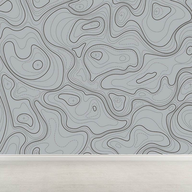 Modern Abstract Mural Non-Woven Cloth Stain-Proof Light Color Wall Art for Bathroom Clearhalo 'Wall Decor' 'Wall Mural' 1863102