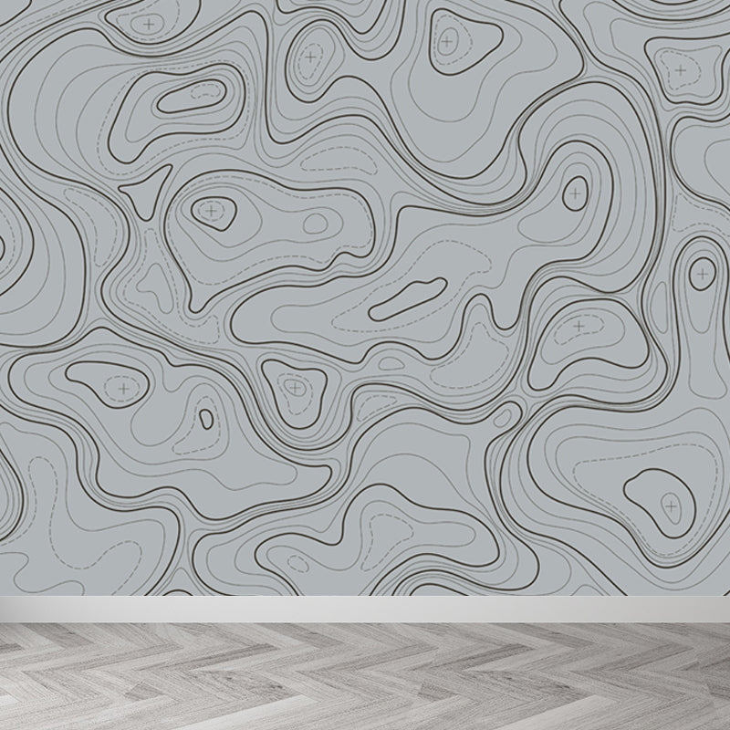 Modern Abstract Mural Non-Woven Cloth Stain-Proof Light Color Wall Art for Bathroom Clearhalo 'Wall Decor' 'Wall Mural' 1863103