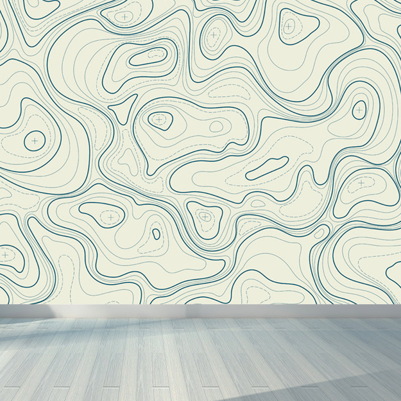 Modern Abstract Mural Non-Woven Cloth Stain-Proof Light Color Wall Art for Bathroom Light Gray Clearhalo 'Wall Decor' 'Wall Mural' 1863106