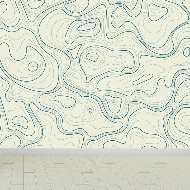 Modern Abstract Mural Non-Woven Cloth Stain-Proof Light Color Wall Art for Bathroom Clearhalo 'Wall Decor' 'Wall Mural' 1863107