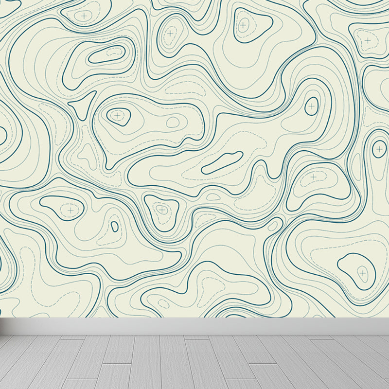 Modern Abstract Mural Non-Woven Cloth Stain-Proof Light Color Wall Art for Bathroom Clearhalo 'Wall Decor' 'Wall Mural' 1863108