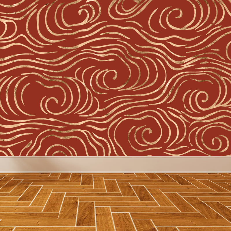 Full Size Illustration Modern Mural with Moire Pattern in Soft Color, Customised Clearhalo 'Wall Decor' 'Wall Mural' 1863167