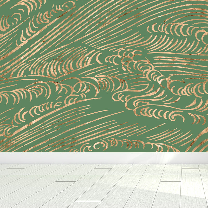 Full Size Illustration Modern Mural with Moire Pattern in Soft Color, Customised Clearhalo 'Wall Decor' 'Wall Mural' 1863177