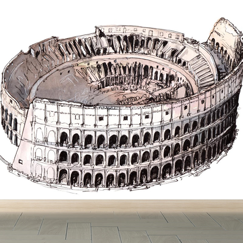 Famous Building Scene Mural Decal Modern Decorative Lobby Wall Art, Made to Measure Clearhalo 'Wall Decor' 'Wall Mural' 1863187