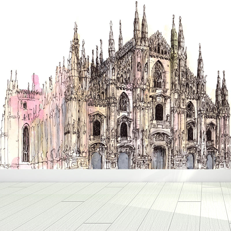 Famous Building Scene Mural Decal Modern Decorative Lobby Wall Art, Made to Measure Clearhalo 'Wall Decor' 'Wall Mural' 1863193