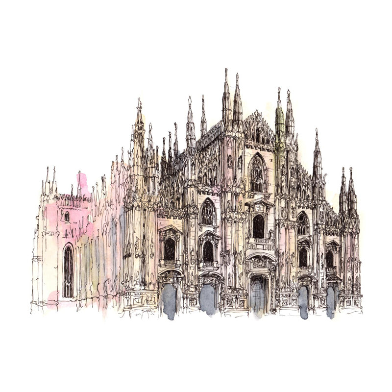 Famous Building Scene Mural Decal Modern Decorative Lobby Wall Art, Made to Measure Clearhalo 'Wall Decor' 'Wall Mural' 1863194