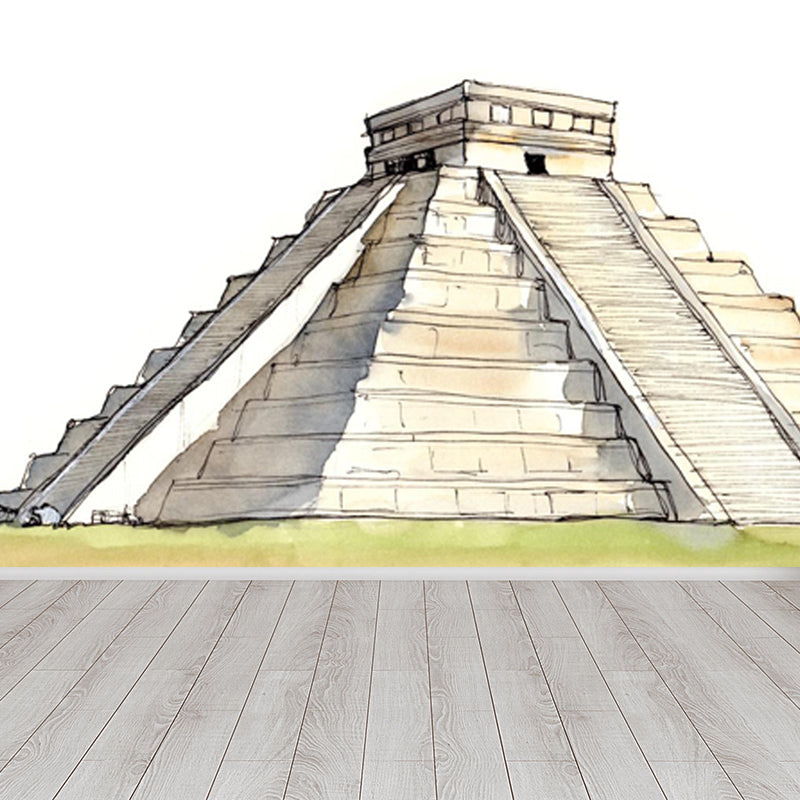 Famous Building Scene Mural Decal Modern Decorative Lobby Wall Art, Made to Measure Clearhalo 'Wall Decor' 'Wall Mural' 1863197