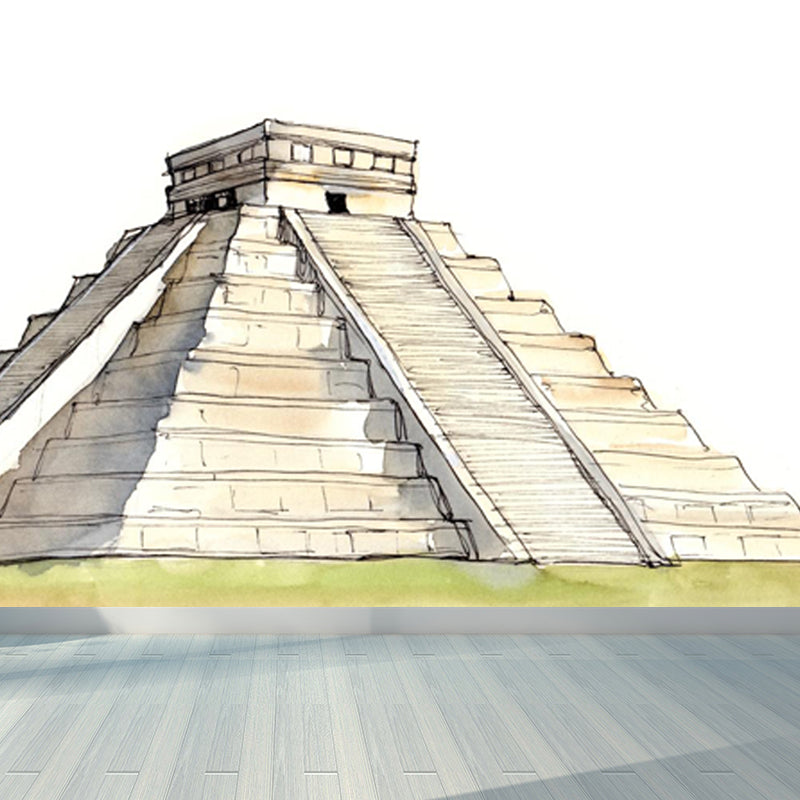 Famous Building Scene Mural Decal Modern Decorative Lobby Wall Art, Made to Measure Clearhalo 'Wall Decor' 'Wall Mural' 1863198