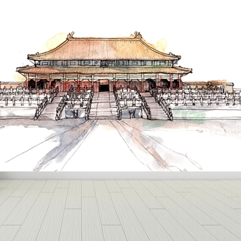 Famous Building Scene Mural Decal Modern Decorative Lobby Wall Art, Made to Measure Clearhalo 'Wall Decor' 'Wall Mural' 1863207